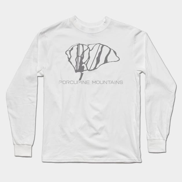 Porcupine Mountains Resort 3D Long Sleeve T-Shirt by Mapsynergy